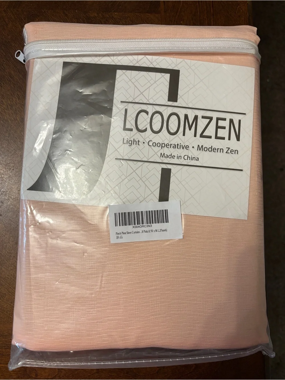 Set of 42”x92” Pinch Pleat Sheer Curtains in Pink